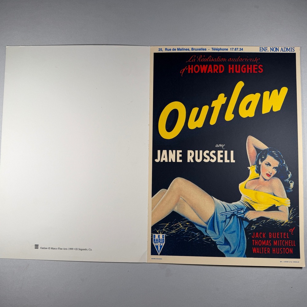Outlaw Marco Fine Arts Print Jane Russell Howard Hughes Movie Poster 11x15.5